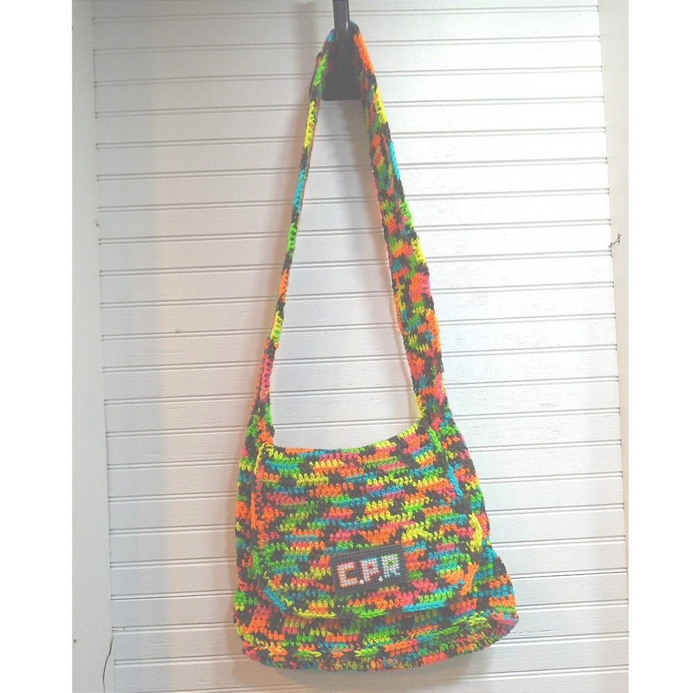 Handmade Crochet Crossbody‎ bag Colorful Neon Personalized Naruto Skate Purse